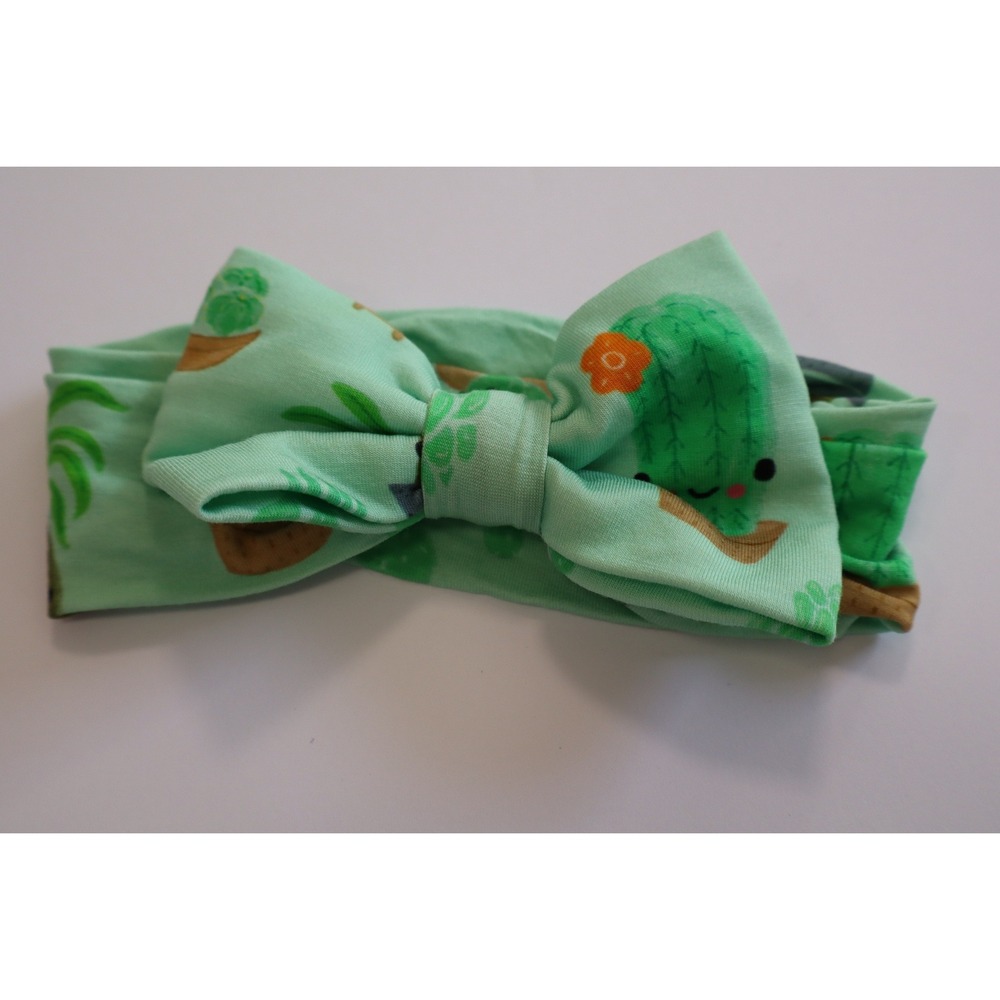 Little Sleepies Succulent Love Bamboo Knotted Bow Headband NB-3T